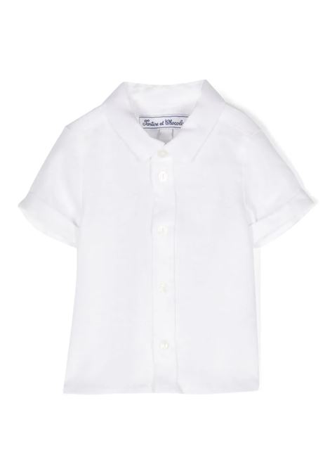 Short- Sleeved Shirt In White Linen TARTINE ET CHOCOLAT | TY1211101