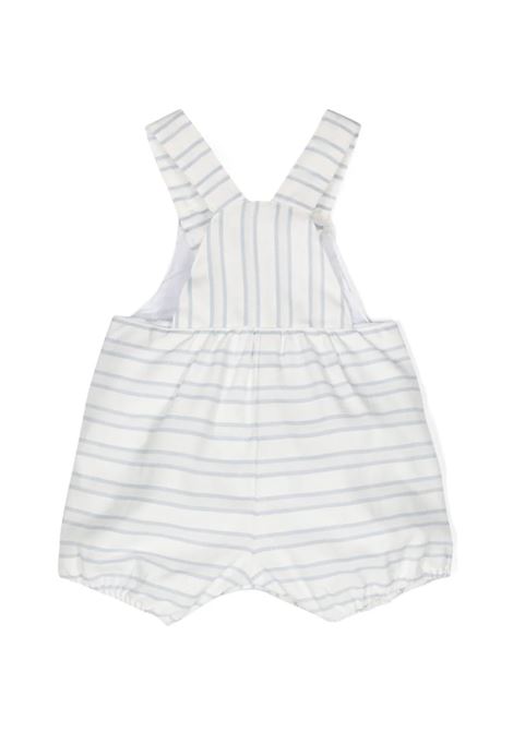 White and Blue Striped Linen and Cotton Dungarees TARTINE ET CHOCOLAT | TY2103001