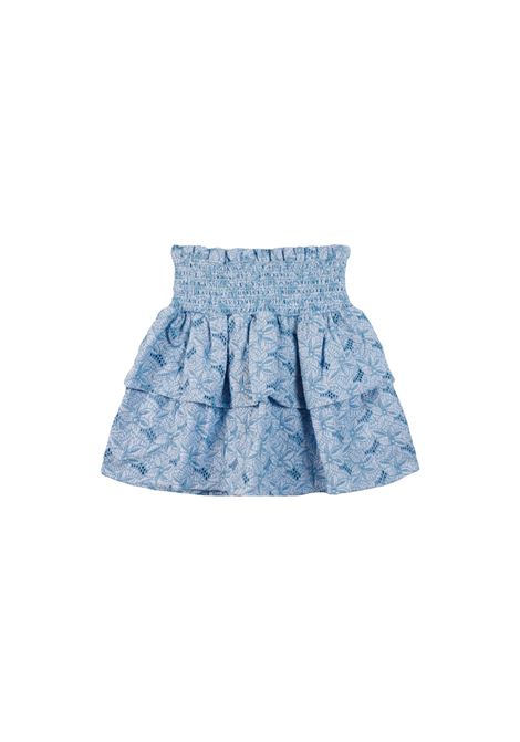 Light Blue Flounced Skirt With Floral Embroidery TARTINE ET CHOCOLAT | TY2704242