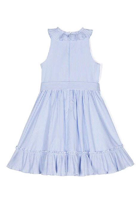 White and Blue Striped Sleeveless Dress with Ruffles TARTINE ET CHOCOLAT | TY3014242