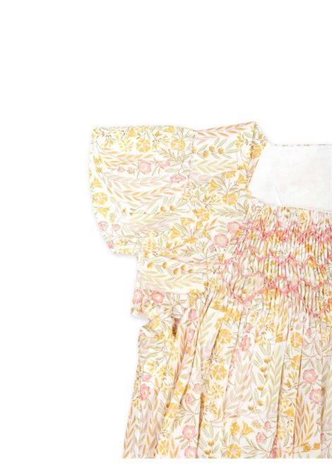 Yellow And Pink Liberty Fabric Romper TARTINE ET CHOCOLAT | TY3300132