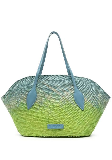 Flor Straw Degrade Tote Bag In Blue and Green THEMOIRE | TMSS24FLDP10