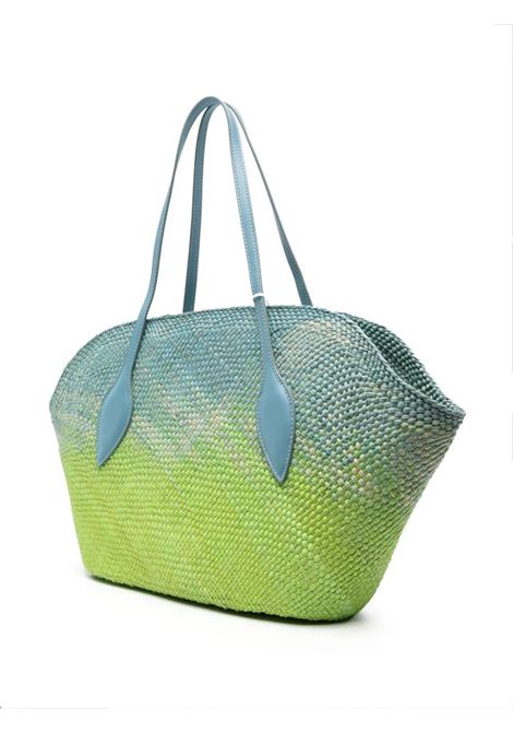 Flor Straw Degrade Tote Bag In Blue and Green THEMOIRE | TMSS24FLDP10