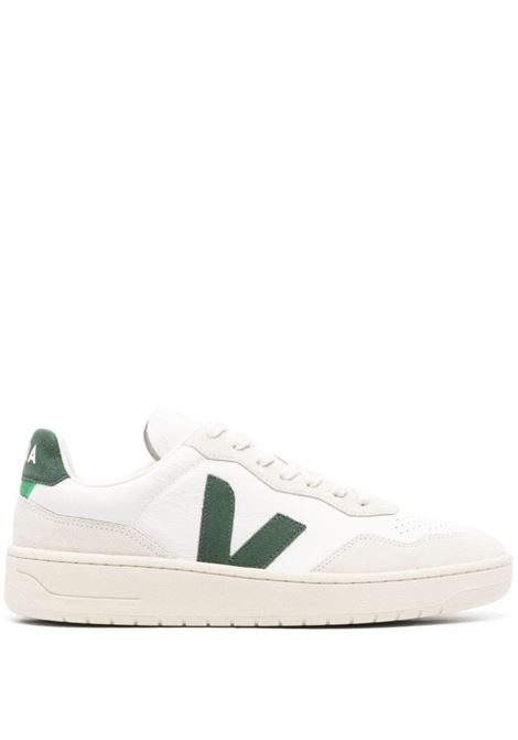 V-90 Sneakers In White and Green Leather VEJA | VD2003384WHITE