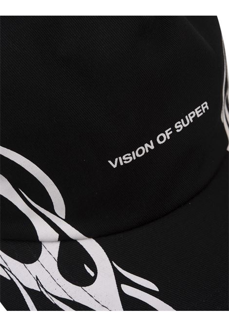 Cappello Da Baseball Nero Con Stampa Tribali Bianche VISION OF SUPER | VSA00778BLACK