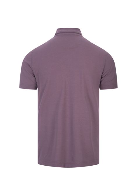 Lilac Cotton Short-Sleeved Polo Shirt ZANONE | 811818-ZG380Z2467