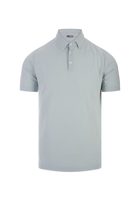 Mint Cotton Short-Sleeved Polo Shirt ZANONE | 811818-ZG380Z2684
