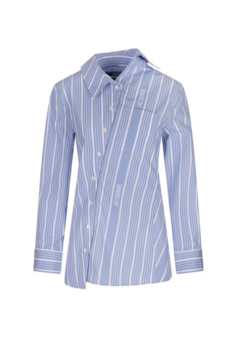 La Chemise Pablo In Jacquard Blue/White JACQUEMUS | 243SH062-16913EV