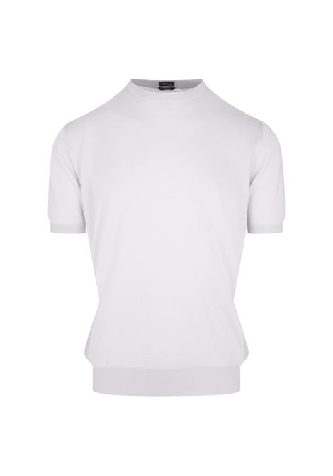 White Cotton Knit T-Shirt KITON | UMKXX3740C/00W