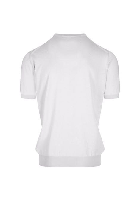 White Cotton Knit T-Shirt KITON | UMKXX3740C/00W