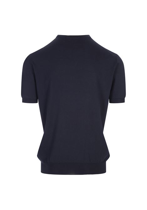 Blue Cotton Knit T-Shirt KITON | UMKXX3760H/00H