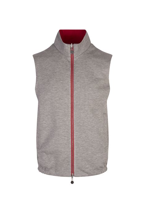 Smanicato Reversibile In Rosso e Grigio KITON | UW2060V0830F05/000