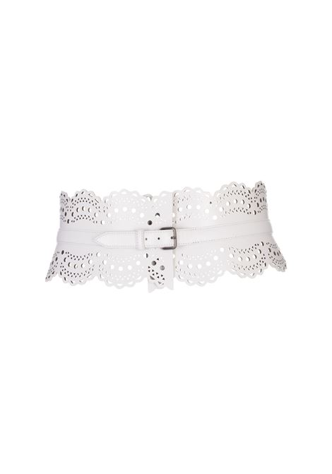 Bustier Belt in White Wave Vienne Leather ALAIA | AA1C082GC0A29010