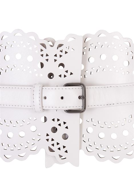 Bustier Belt in White Wave Vienne Leather ALAIA | AA1C082GC0A29010