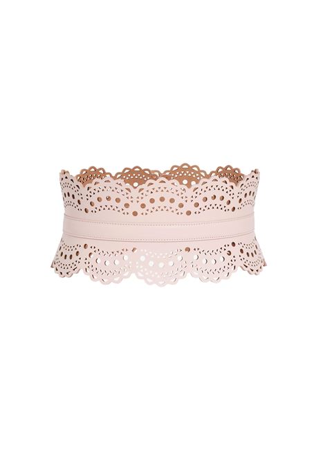 Bustier Belt in Pink Wave Vienne Leather ALAIA | AA1C082GC0A29420