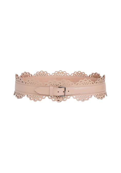 Sand Perforated Leather Belt ALAIA | AA1C271MC0A29124