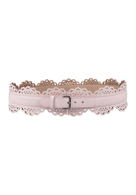 Pink Perforated Leather Belt ALAIA | AA1C271MC0A29420