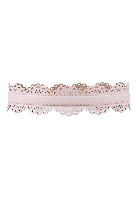 Pink Perforated Leather Belt ALAIA | AA1C271MC0A29420