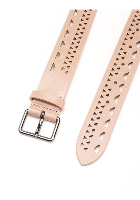 Sand Perforated Leather Belt ALAIA | AA1C313MC0A30124