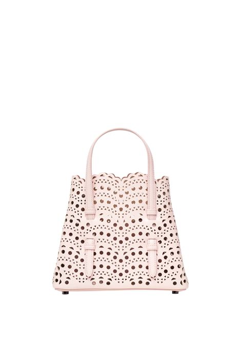 Mina 20 Tote Bag in Pink Vienne Calf ALAIA | AA1S06720C0A44420