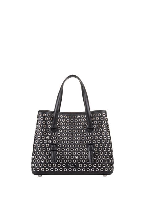 Mina 20 Bag In Black Leather With Studs ALAIA | AA1S06720CA139999