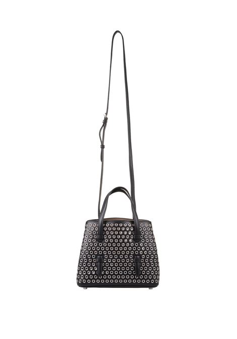 Mina 20 Bag In Black Leather With Studs ALAIA | AA1S06720CA139999