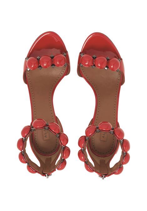 Red Patent Bombe 90 Sandal ALAIA | AA3S770C0V30331