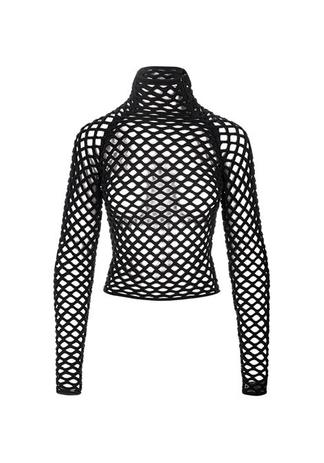 Pullover Cage a Collo Alto In Maglia Nera ALAIA | AA9S02364M821995