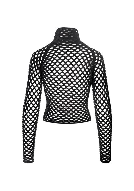 Pullover Cage a Collo Alto In Maglia Nera ALAIA | AA9S02364M821995