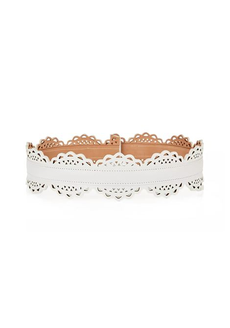 White Perforated Leather Belt ALAIA | AA1C271MC0A29010