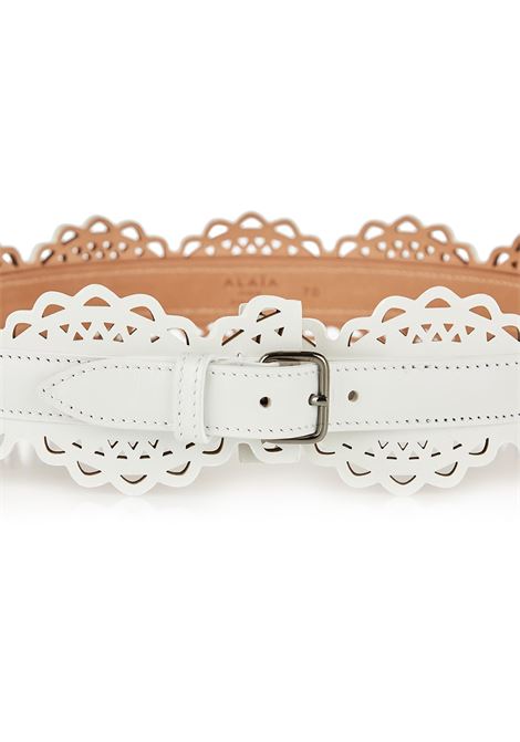 White Perforated Leather Belt ALAIA | AA1C271MC0A29010