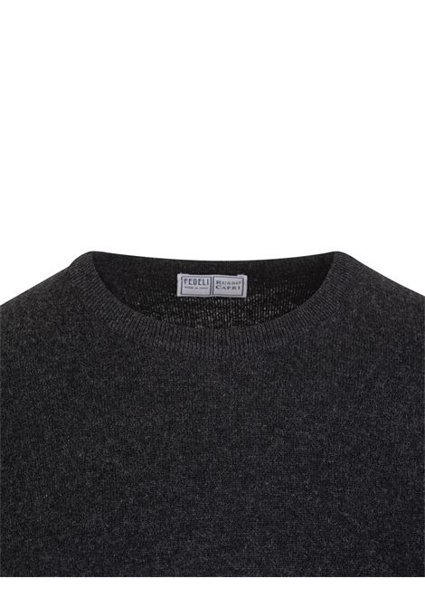 Anthracite Cashmere Slim Fit Pullover FEDELI | 07001ANTRACITE