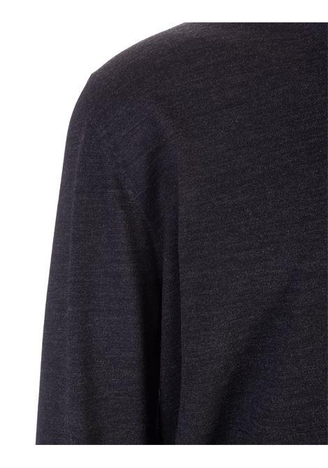 Anthracite Wool V-Neck Pullover FEDELI | 070112