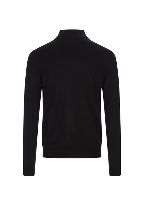 Dark Blue Half-Zip Favonio Pullover In Silk and Cashmere FEDELI | 0712213