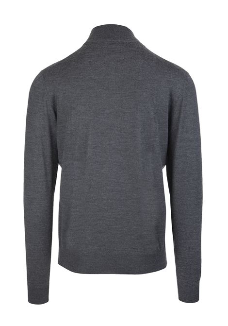 Half-Zip Favonio Pullover In Grey Silk and Cashmere FEDELI | 071227