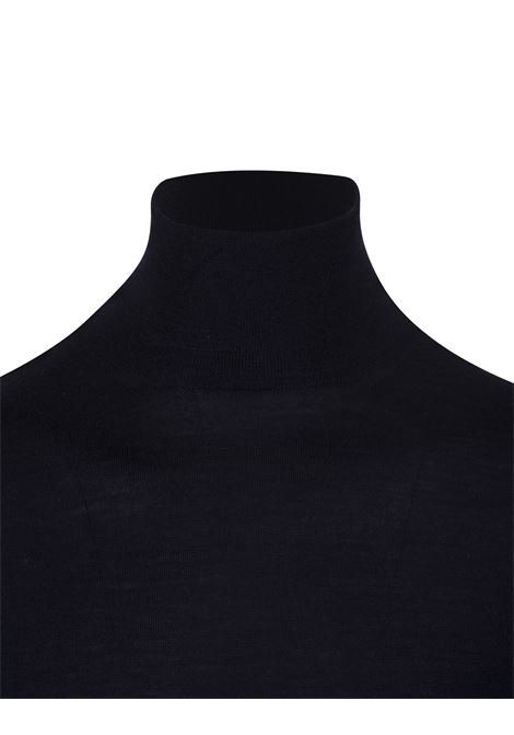 Night Blue Silk and Cashmere Derby Turtleneck FEDELI | 0712413