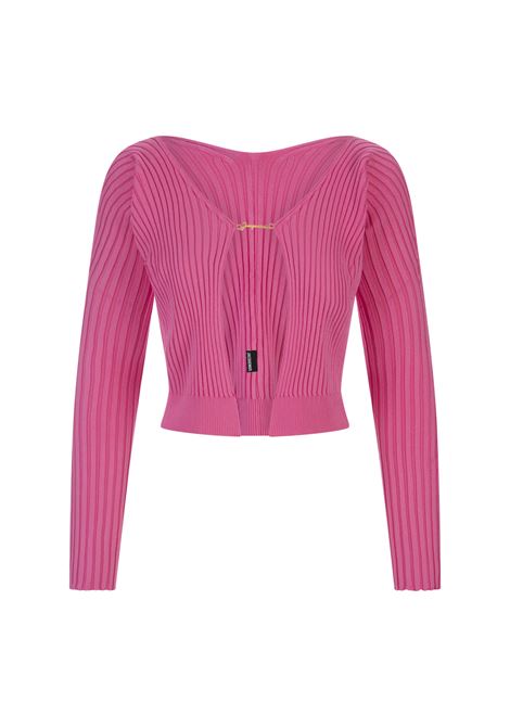 Neon Pink La Maille Pralù Longue Cardigan JACQUEMUS | 223KN500-2190434