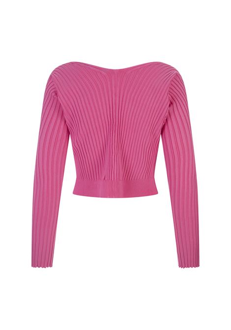 Cardigan La Maille Pralù Longue Neon Pink JACQUEMUS | 223KN500-2190434