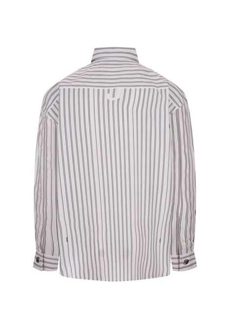 La Chemise Manches Longues In Print Beige Strip JACQUEMUS | 245SH070-11401FE