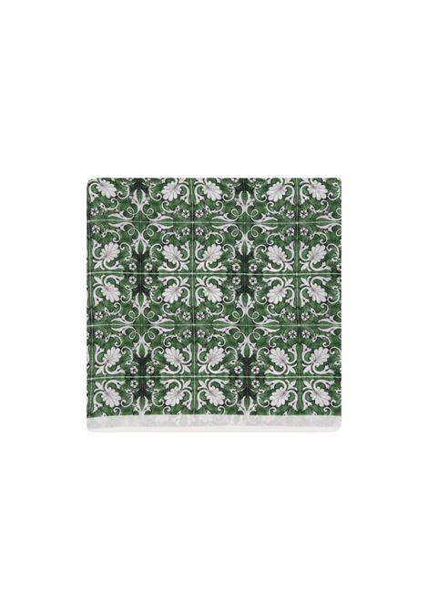 Green Majolica Silk Handkerchief 813 (OTTO TREDICI) | pochettes | MAIOLICA /LVERDE