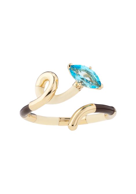 B Multicolour Ring In Panna And Chocolate BEA BONGIASCA | Jewels | BR116YGSNP4-BC13