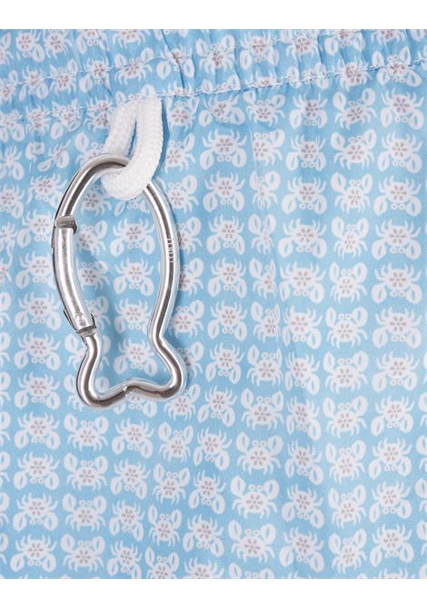 Light Blue Swim Shorts With Crab Pattern FEDELI | 00318-C099601