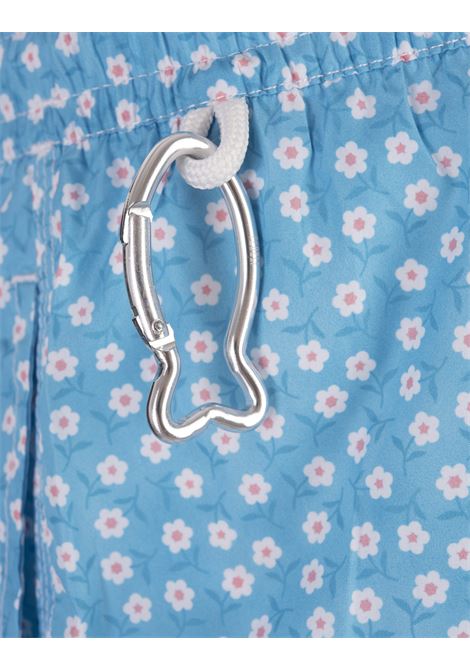 Sky Blue Swim Shorts With Micro Daisy Pattern FEDELI | 00318-C100001