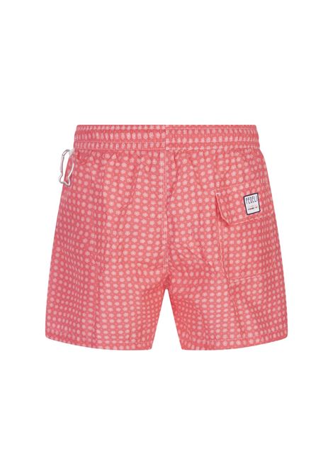 Red Swim Shorts With Micro Flower Pattern FEDELI | 00318-C102363