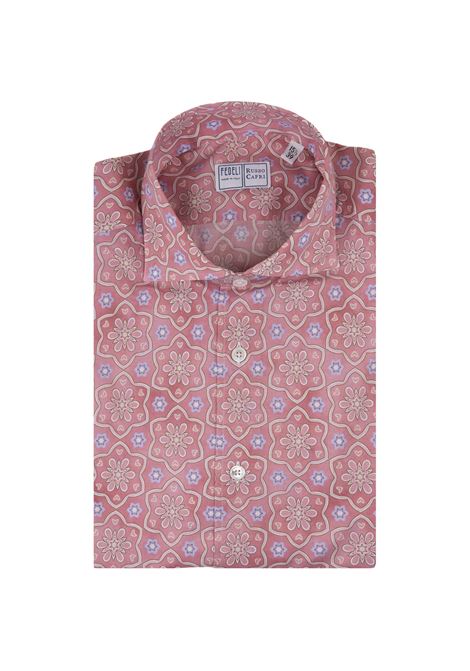 Sean Shirt In Pink Flower Printed Panamino FEDELI | 00512-C0887124