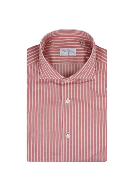 Camicia Sean Panamino A Righe Rossa FEDELI | 00512-I175344