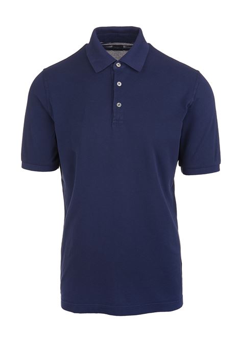 Polo Blu Scuro In Cotone Piquet FEDELI | 010885