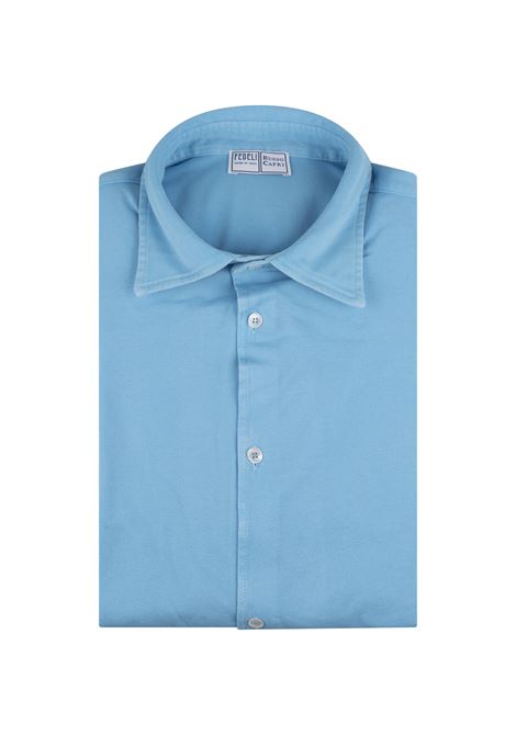 Teorema Light Piquet Shirt In Sky Blue FEDELI | 0283155