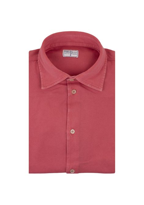 Camicia Classica Rossa In Piquet Leggero FEDELI | 0283211