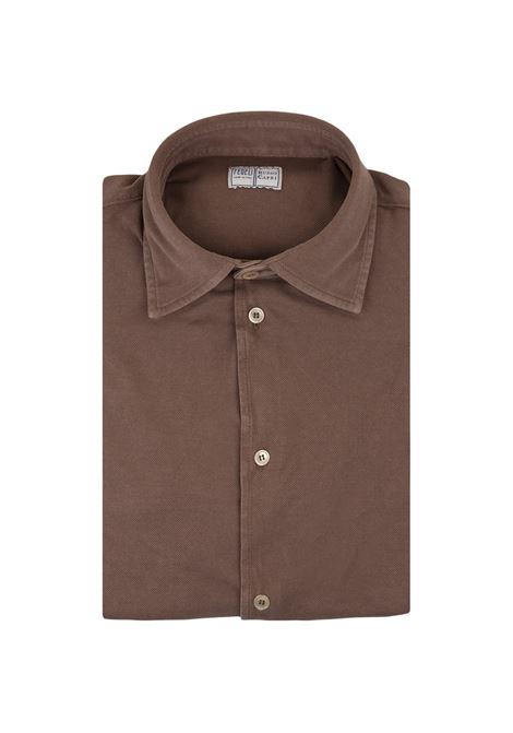 Brown Classic Shirt In Light Piquet FEDELI | 0283212